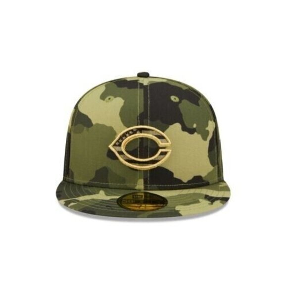 New Era Cincinnati Reds Armed Forces Day 59FIFTY Fitted Hat Camo Size 7 3/8 - Picture 3 of 7